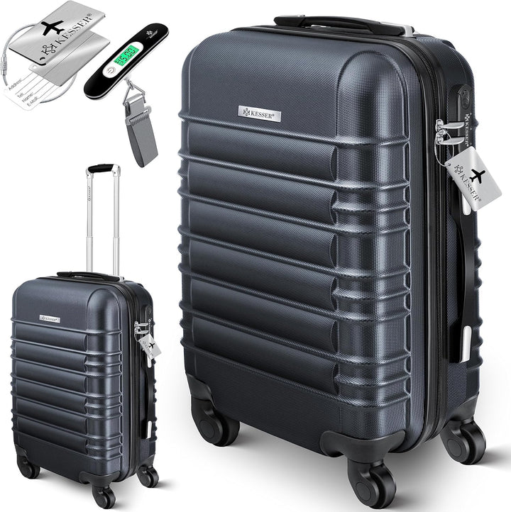 KESSER® Handgepäck Reisekoffer Hartschalen-Koffer Inkl. Kofferwaage + Gepäckanhänger Trolley Gepäck