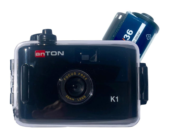 Anton K1 Nachfüllbare Wiederverwendbare Kleinbild Film 35mm Kamera im Set mit Schwarz/Weiss Film + A