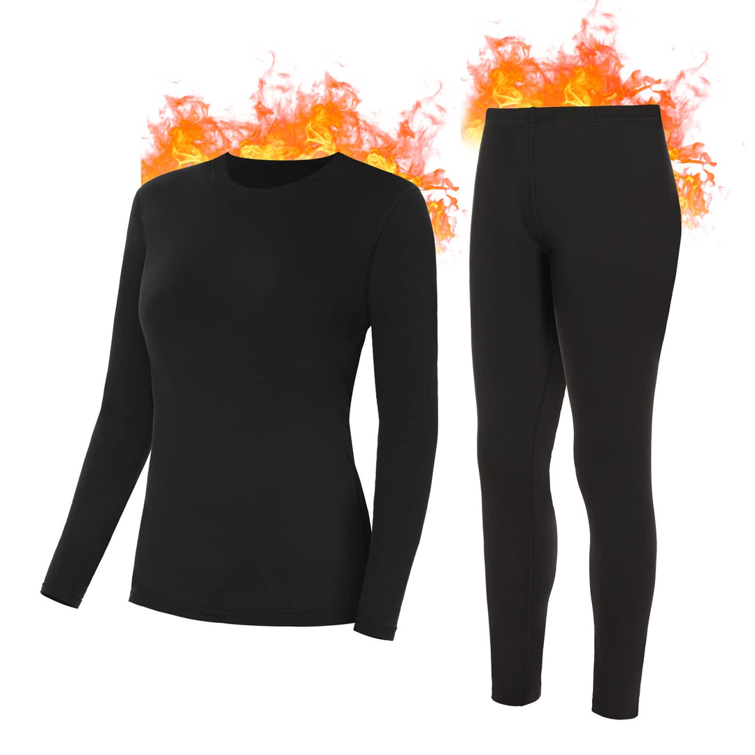 SIHOHAN Damen Thermounterwäsche Set, Winter Warme Unterwäsche mit Innenfleece, Ultraleicht Unterteil