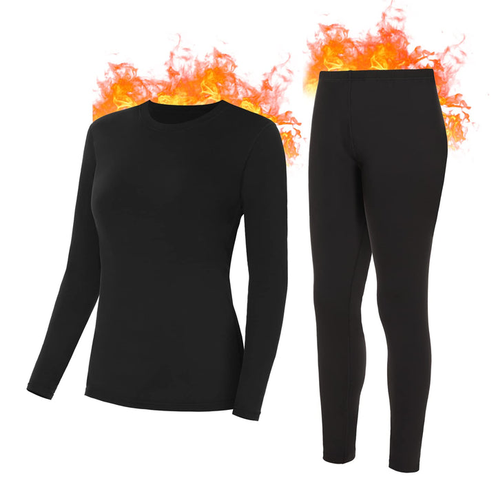 SIHOHAN Damen Thermounterwäsche Set, Winter Warme Unterwäsche mit Innenfleece, Ultraleicht Unterteil