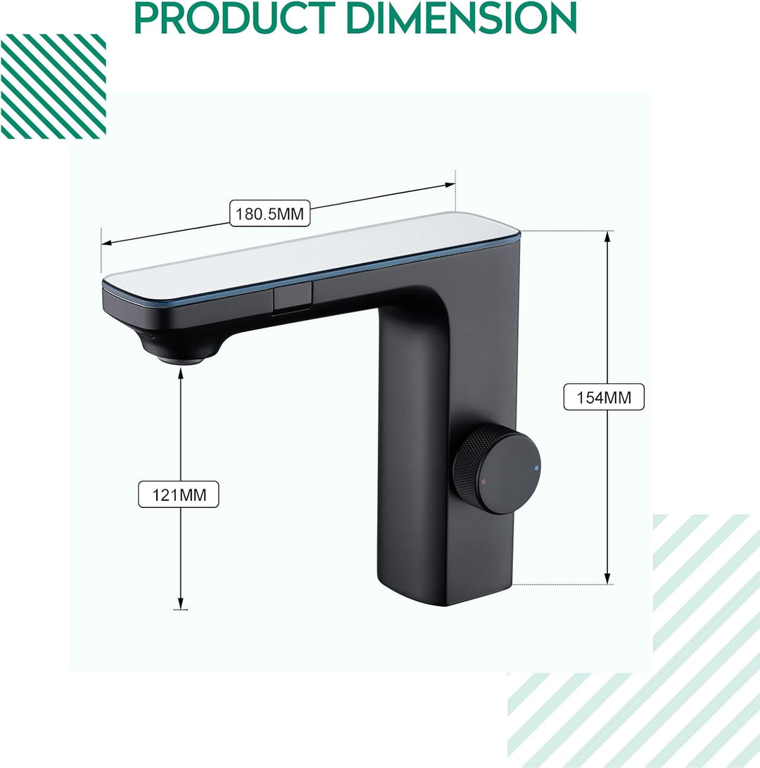 CREA Infrarot-Sensor Wasserhahn, automatische Mischbatterie für Bad, berührungsloser Waschtischarmat