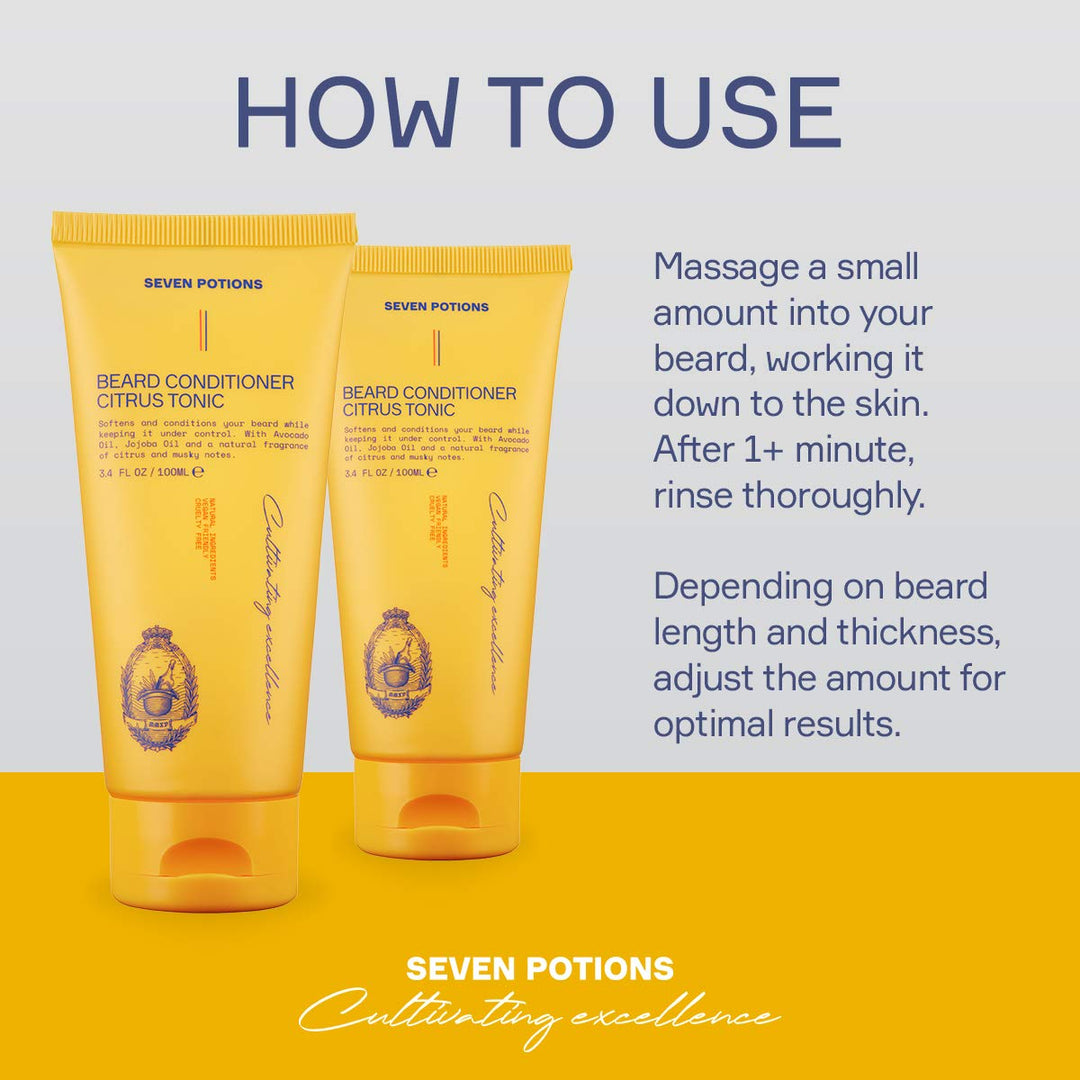 Seven Potions Bart Conditioner für Männer - Beugt Bartjucken und Schuppen vor - Natürlich, Vegan, Ti