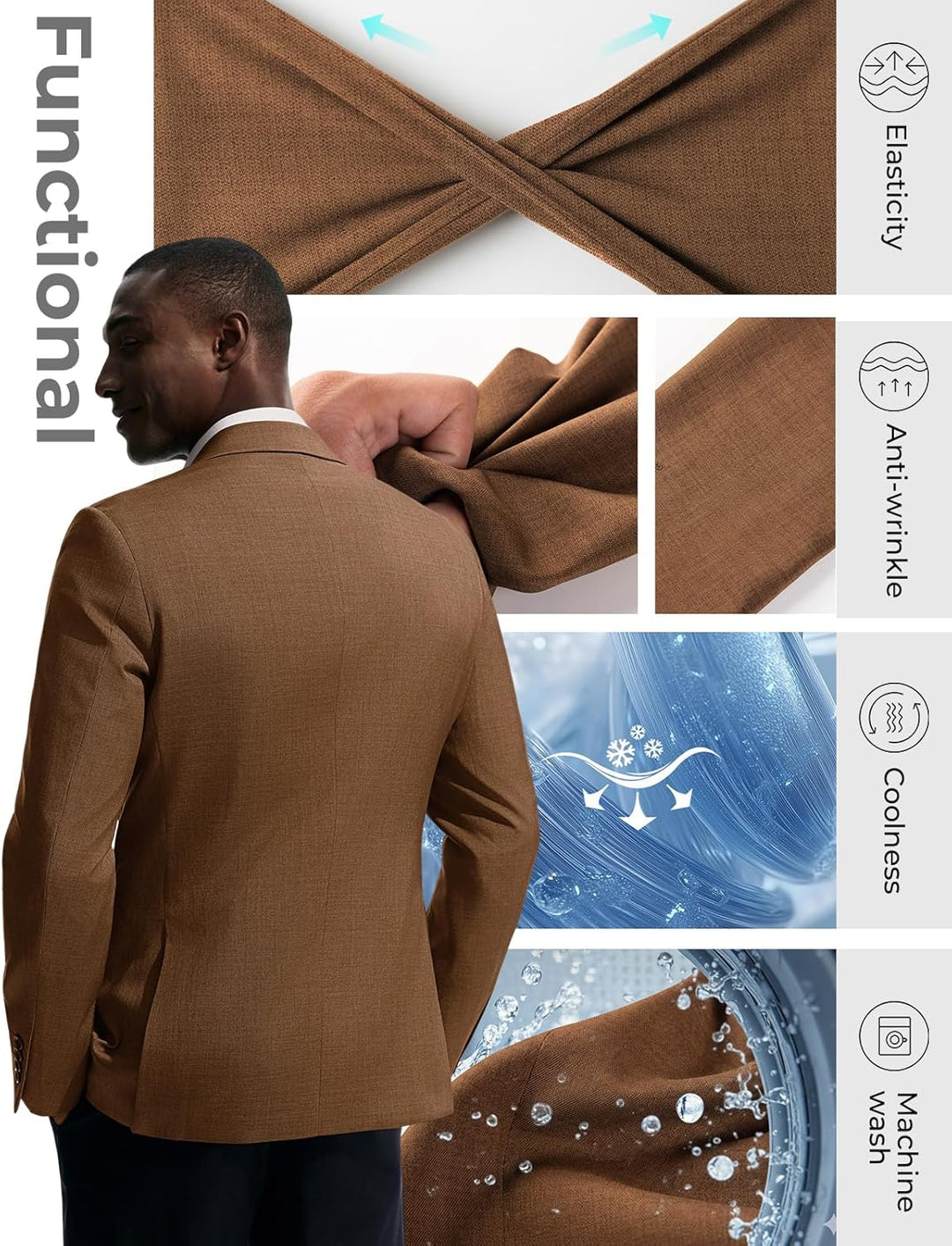 PJ PAUL JONES Herren Sakko Sportlich Freizeit Blazer Jackett 2 Knöpfe Modern Regular Fit Anzugjacke