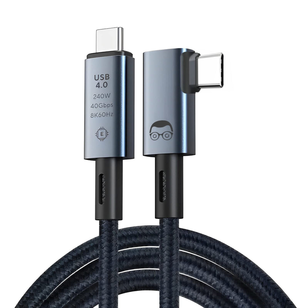 Thunderbolt 4 - 90° Winkel Kabel, Unterstützt 4k 8K HD Display, 40 Gbit/s Datentransfer, Monitorkabe