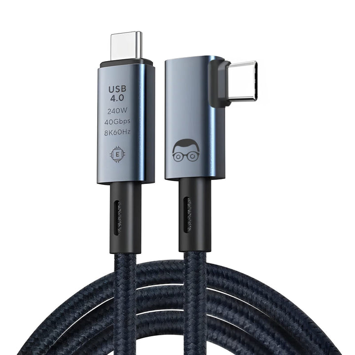 Thunderbolt 4 - 90° Winkel Kabel, Unterstützt 4k 8K HD Display, 40 Gbit/s Datentransfer, Monitorkabe