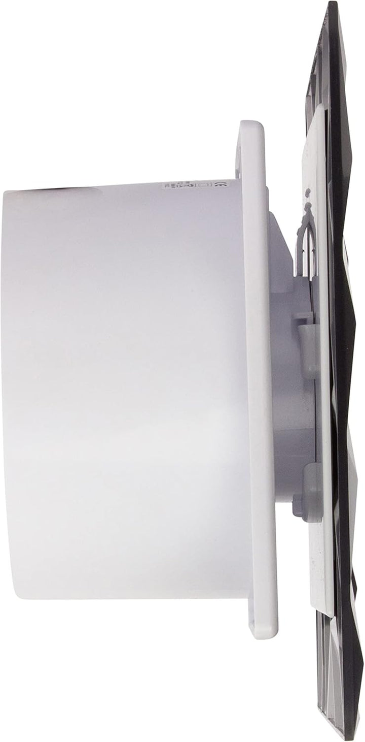Badlüfter Wohnraumlüfter Diamant Panel anthrazit Ø 100 mm Zugschalter mit Rückstauklappe, Ø 100 mm Z