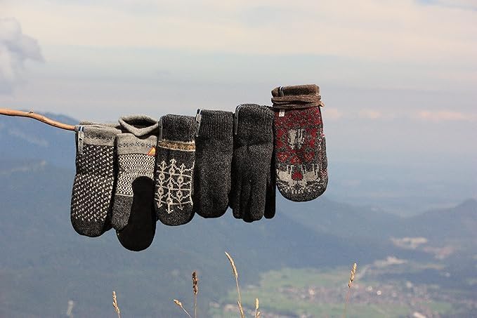 ÖJBRO VANTFABRIK Fäustlinge 4 Lagen 100% Merinowolle versch. Modelle, Grösse S-L (6-11) Handschuhe S