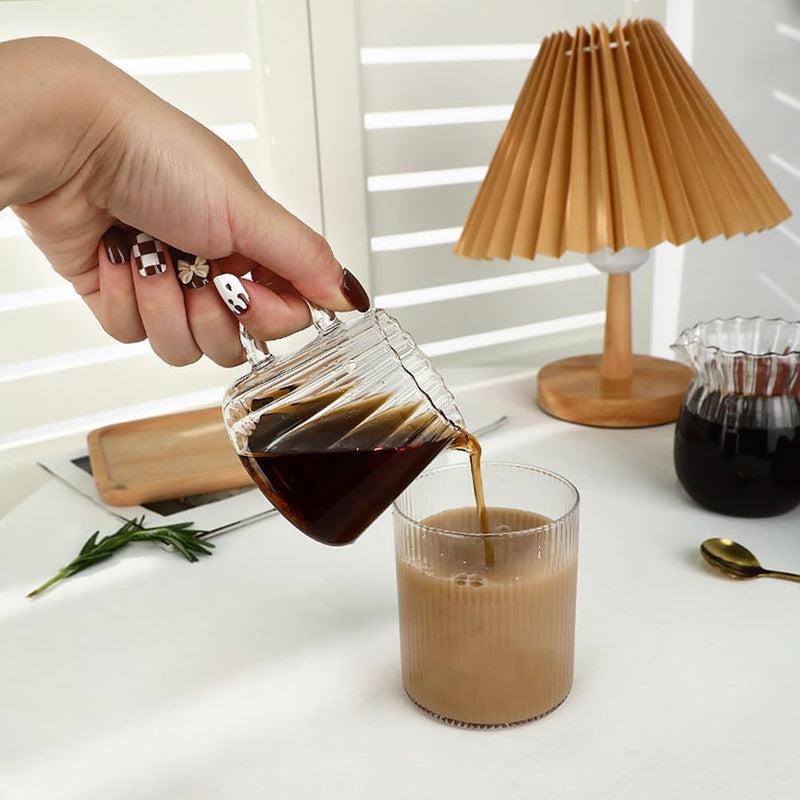 Milchkännchen Glas Milchkrug Sahnekanne Milchkanne Sossenkanne mit Griff Glaskanne Sauciere Espresso