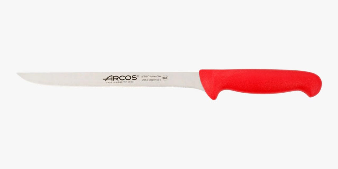 Arcos Serie 2900 - Filetmesser - Klinge Nitrum Edelstahl 200 mm - HandGriff Polypropylen Farbe Rot 1