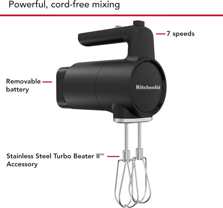 KitchenAid Go 5KHMR762BM Kabelloser Handmixer mit Akku schwarz
