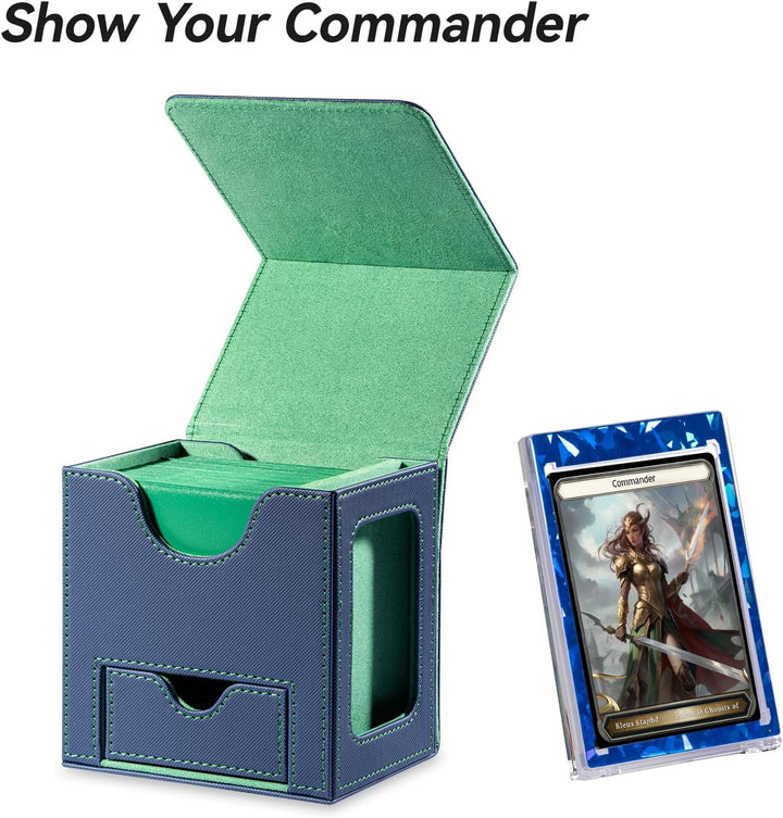 Commander Deck Box für MTG - Patentiertes Design, Commander-Vitrine, Passend für 100 Double-Sleeve-K