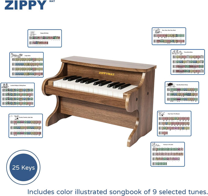 ZIPPY MAT Kinder Klavier Tastatur, 25 Tasten Digitalpiano für Kinder, Mini Musik Lerninstrument Spie