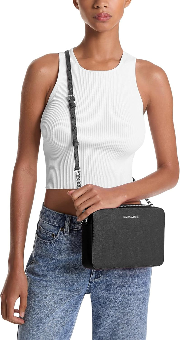 Michael Kors Damen Jetset Lg Ew Crossbody Handtasche Schwarz, Schwarz
