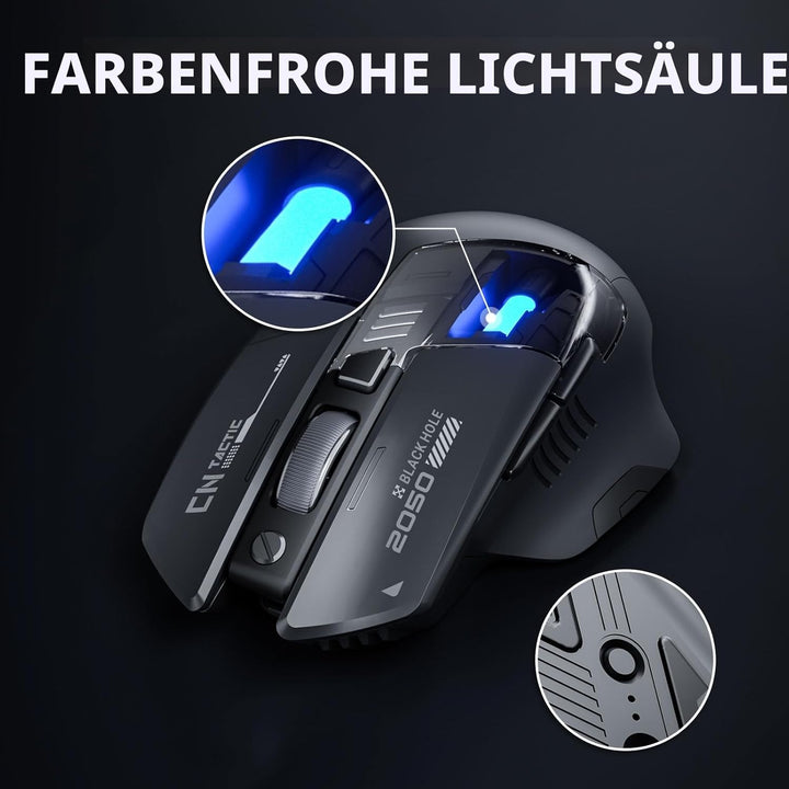 inphic A9 Explorer Bluetooth Maus, Dual-Mode Bluetooth 5.0/2.4G Maus kabellos Aufladbar, 2400 DPI, R