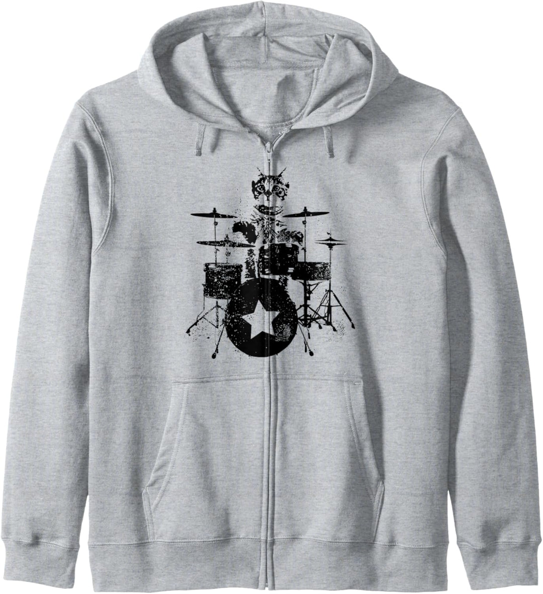 Cat Drummer Playing Drums Kapuzenjacke