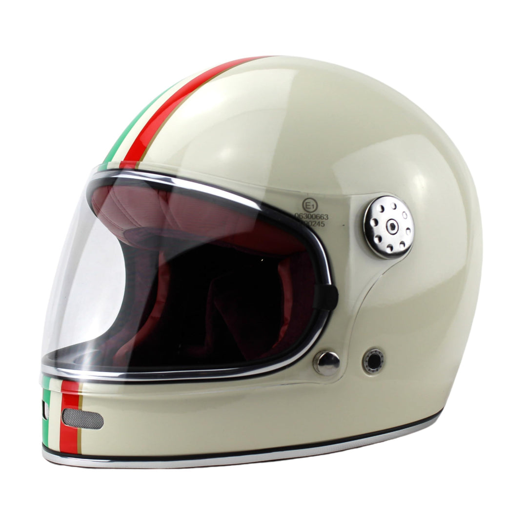 F656 Vintage Retro Full Face Motorcycle Helmets - Fibreglass Motorbike Helmets ECE Approved Crash He