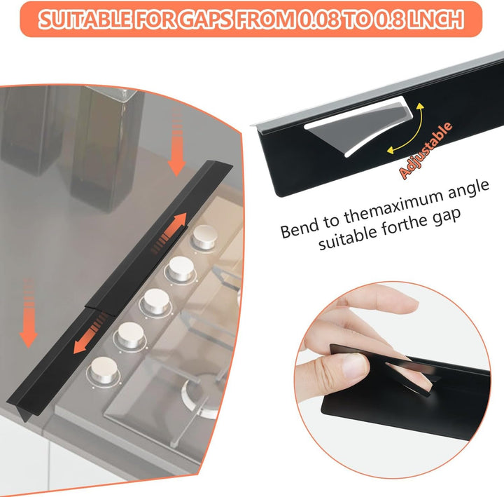 2 -Pack -Küchenofen -Counter -Lücke, Edelstahl -Kocherspaltfüller, "T" -Formspaltabdeckung, Kochschl