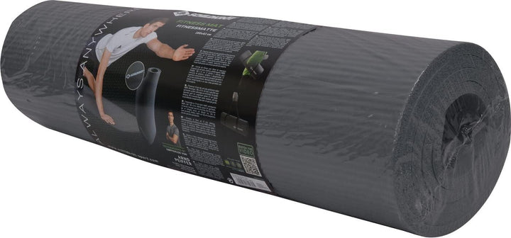 Schildkröt Fitnessmatte, 10 mm, rutschfeste Gymnastikmatte, mit Tragegurt, 183 x 61 x 1,0cm Grau, 96