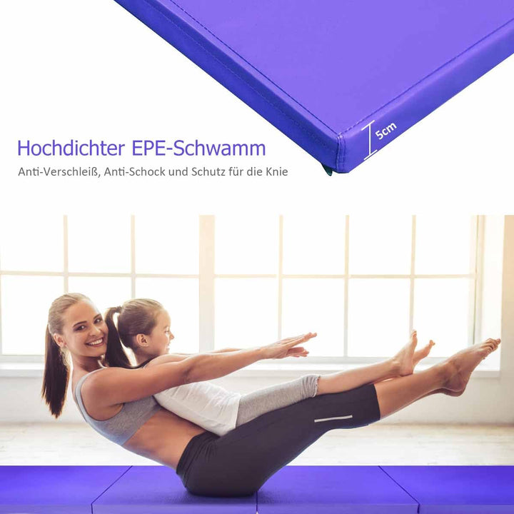 GOPLUS Weichbodenmatte, Yogamatte rutschfest mit Klettverschlüssen &amp; Tragegriffen, 300x116x5 cm Gymn
