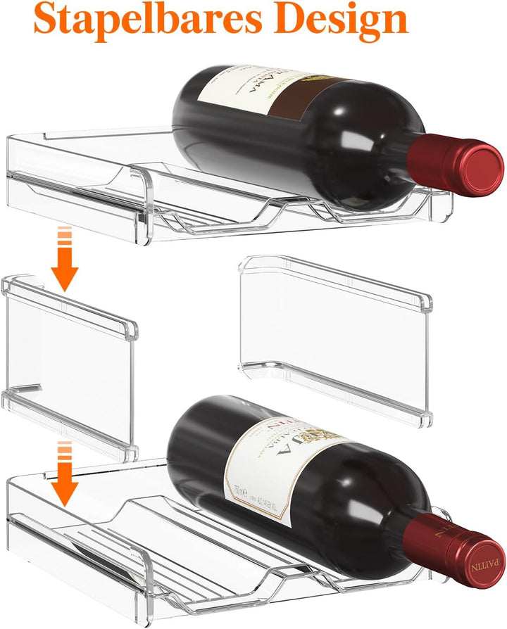 Lifewit Stapelbares Weinregal aus Kunststoff für Kühlschrank, Schrank, Arbeitsplatte, Weinflaschenha