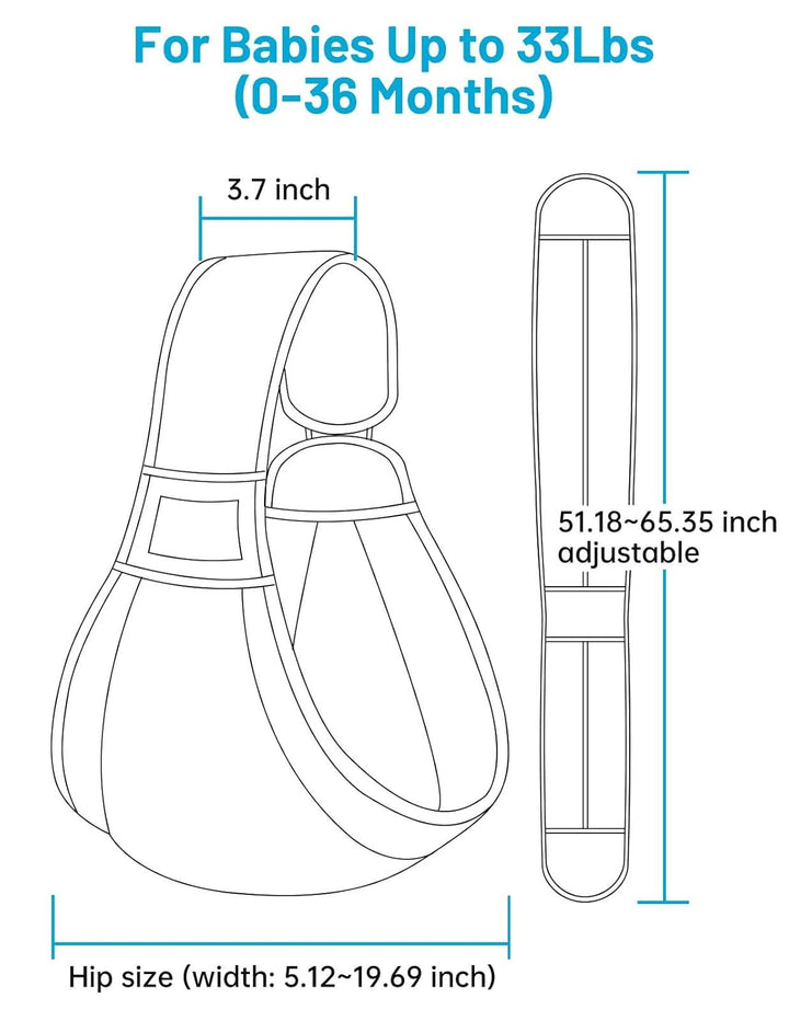 Tragetuch Baby, Mumgaroo Babytrage Neugeborene ab Geburt, On the Go Multifunktionale, für Babys von