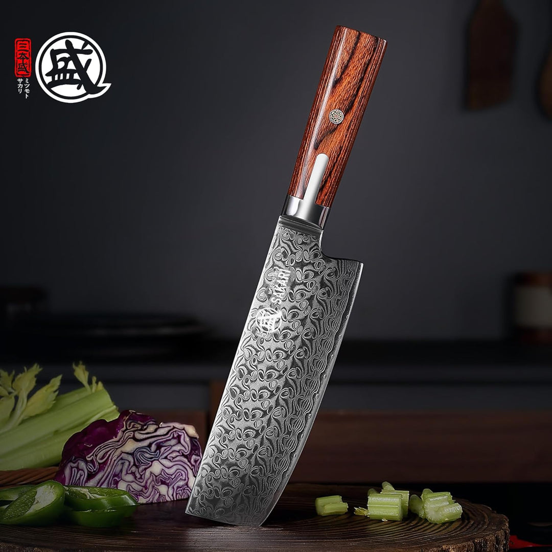 MITSUMOTO SAKARI 17 cm Japanisches Nakiri Kochmesser, Handgeschmiedetes Professionelles Küchen messe
