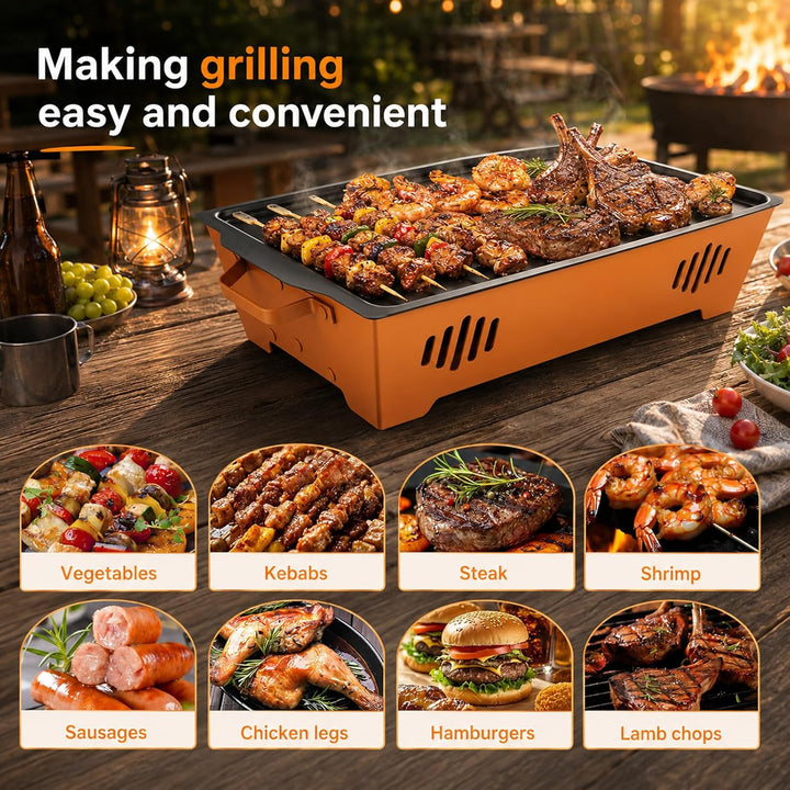 BBQ Warmhalteplatte, Warmhaltebehälter für Essen &amp; Grillgut, Grill Heizplatte aus Edelstahl mit Anti