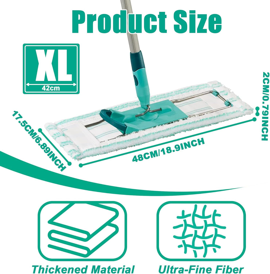 6er Pack Ersatz - Wischbezüge für Leifheit Profi XL Micro Duo/Cotton Plus, Bodenwischer Ersatzbezug