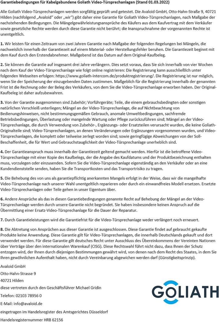 Goliath Hybrid | IP | Full-HD Video Türsprechanlage | App | 1-Fam | 2 x Full-Touchscreen 25,4 cm (10