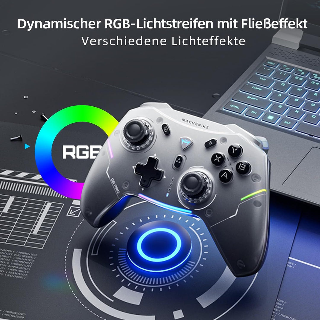 Machenike G5 Pro Wireless Controller für Windows PC,Switch,IOS&amp;Android,RGB Lichter,PC Controller Hal