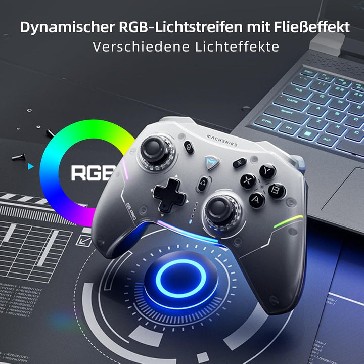 Machenike G5 Pro Wireless Controller für Windows PC,Switch,IOS&amp;Android,RGB Lichter,PC Controller Hal