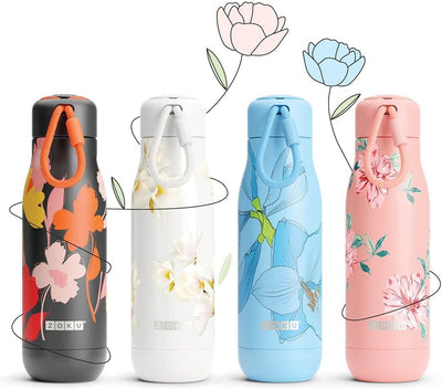 Zoku Edelstahl Trinkflasche M 500ml Paradise blau 500ml Blau, 500ml Blau