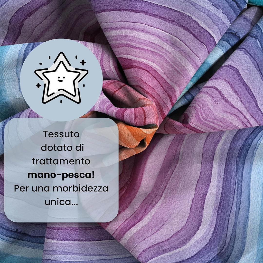 Fantasy Italian Bed Linen Bettwäsche, Rainbow, Kleine doppelte, Mikrofaser, Regenbogen Rainbow Klein