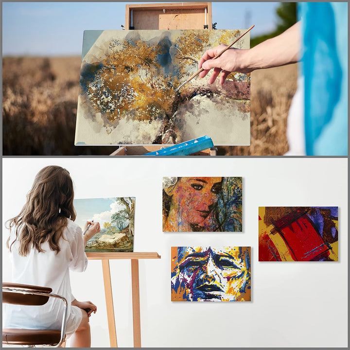 Belle Vous 28 Stk Leere Leinwände zum Bemalen – 20 x 30 cm – Vorgespannte Kleine Leinwand – Leinwand