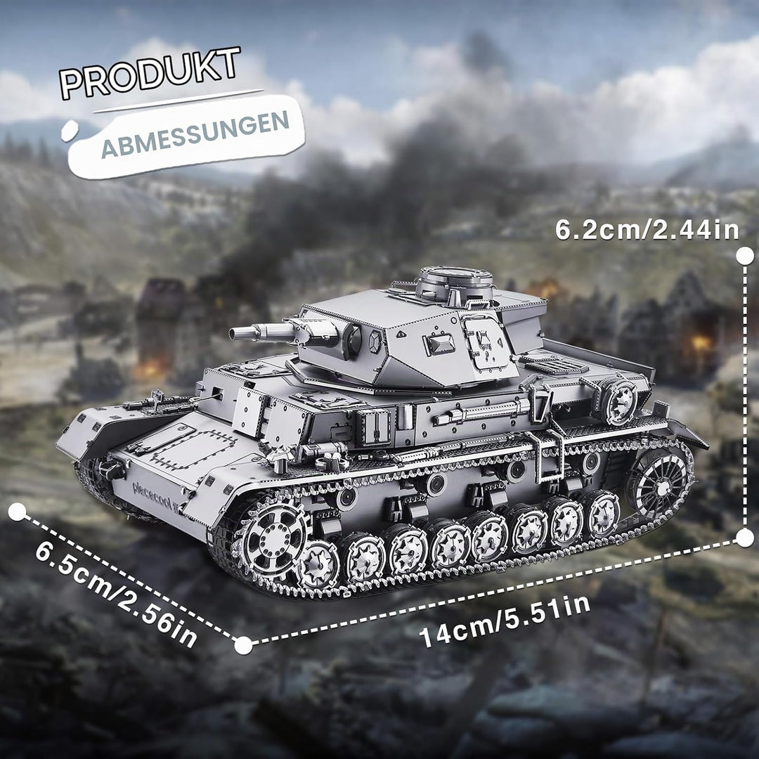 Piececool 3D Puzzle Metall Panzerkampfwagen 1:48 Panzer IV Panzer D, 3D Metall Puzzle Militärmodell