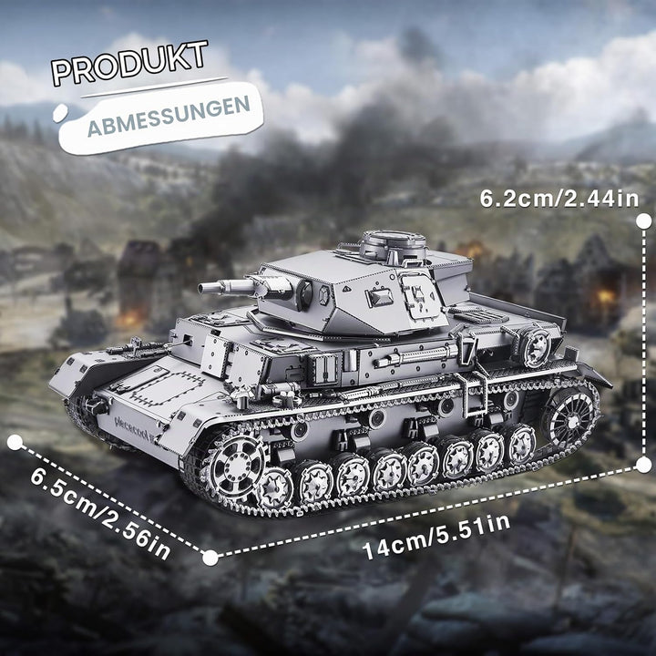 Piececool 3D Puzzle Metall Panzerkampfwagen 1:48 Panzer IV Panzer D, 3D Metall Puzzle Militärmodell