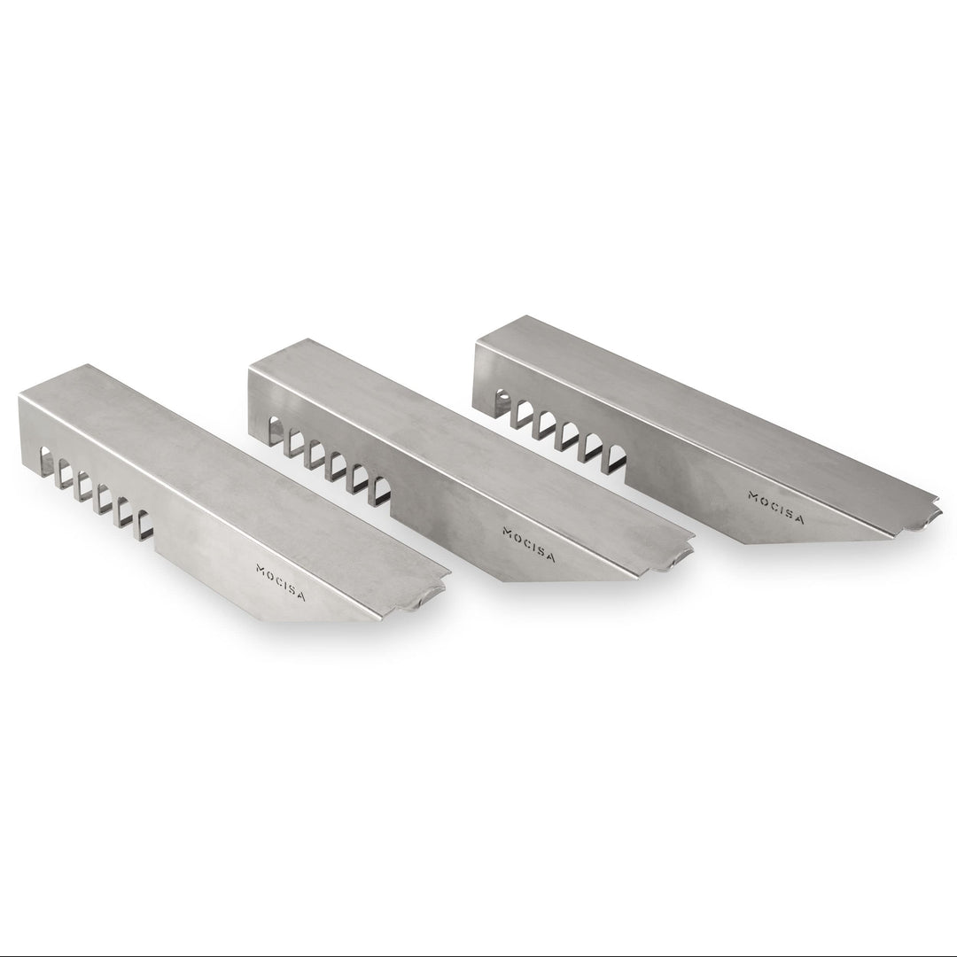 mocisa Universal Auflageleisten für Feuerplatte | Grillplatte | Plancha | Grösse einstellbar | Absta