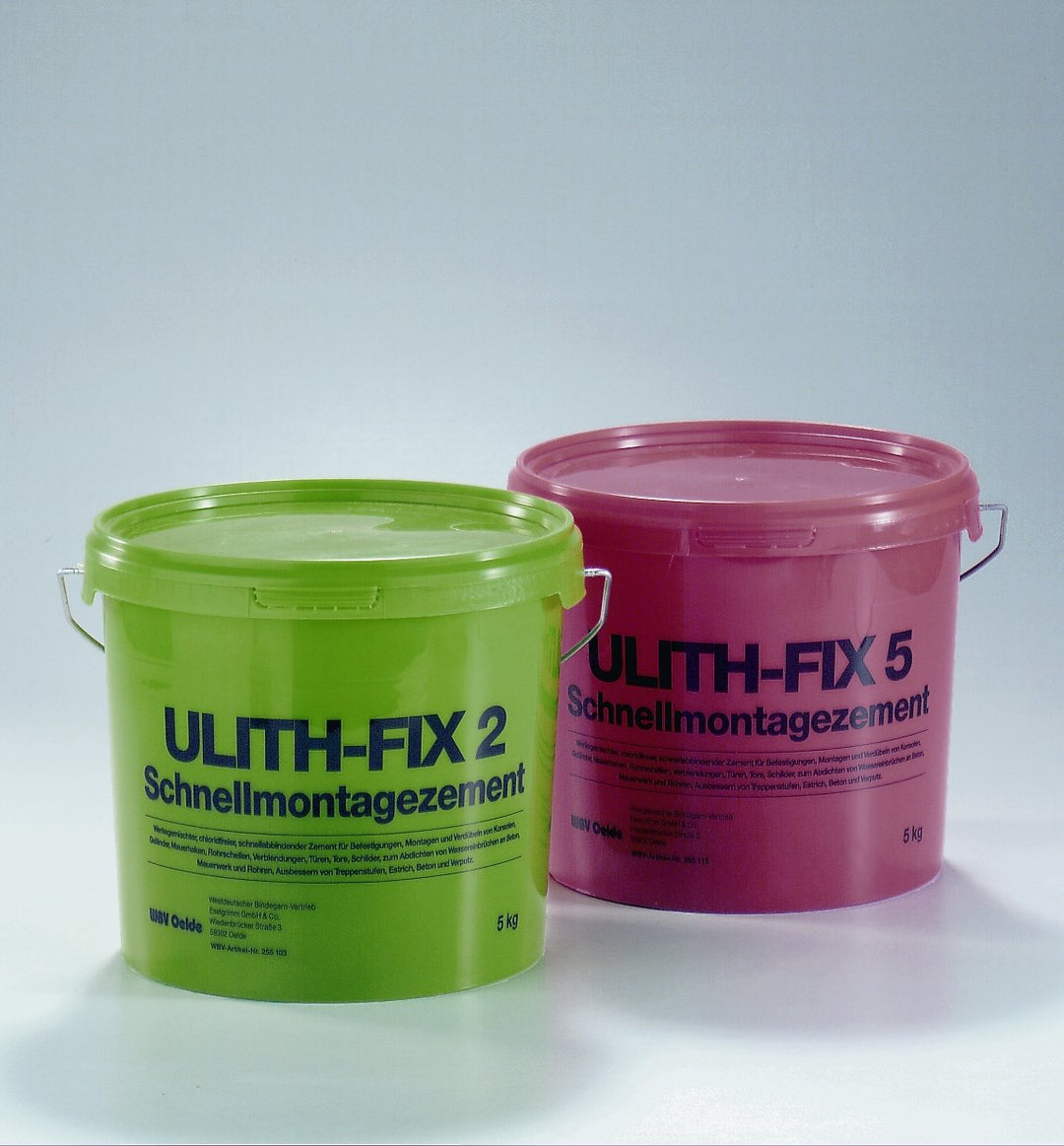 Ulith Fix-5, Wasserfester Schnellmontagemörtel, 15kg, Rot, Abbindend in 5-7 Minuten, Belastbar nach