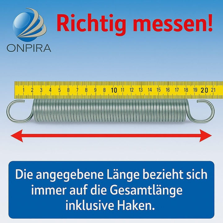 Onpira® 2x Universal Garagentor Feder in 21 Grössen verzinkt in Erstausrüster Qualität! zur Auswahl