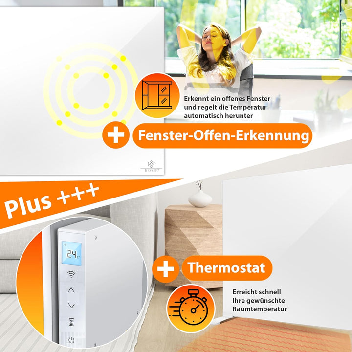KESSER® Infrarotheizung 520W Aluminiumheizung Energiesparend 2in1 Standgerät &amp; Wandmontage Elektrohe
