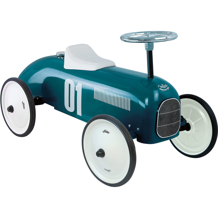 Vilac - Autoträger Vintage – Blau – Spielzeug für Kinder oder Heimdekoration – Lenkrad – aus Metall
