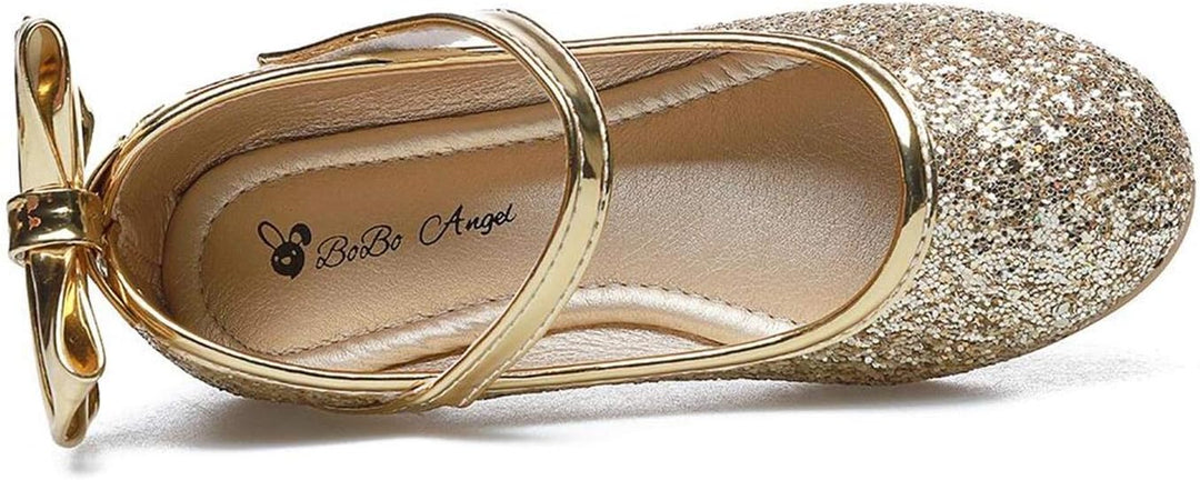 PPXID Mädchen Mary Jane Halbschuhe Glitzer Hochzeitsschuhe Prinzessin Taufschuhe Bequem Ballerinas 3
