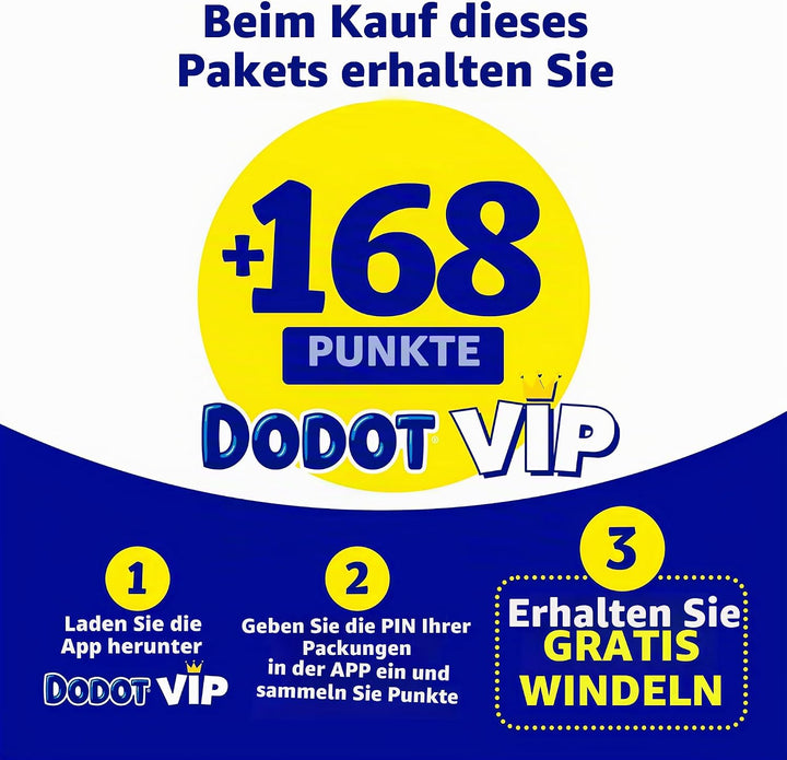 Dodot Sensitive Babywindel, Grösse 5 (11-16 kg), 168 Windeln + 1 Pack mit 48 kostenlosen Tüchern, op