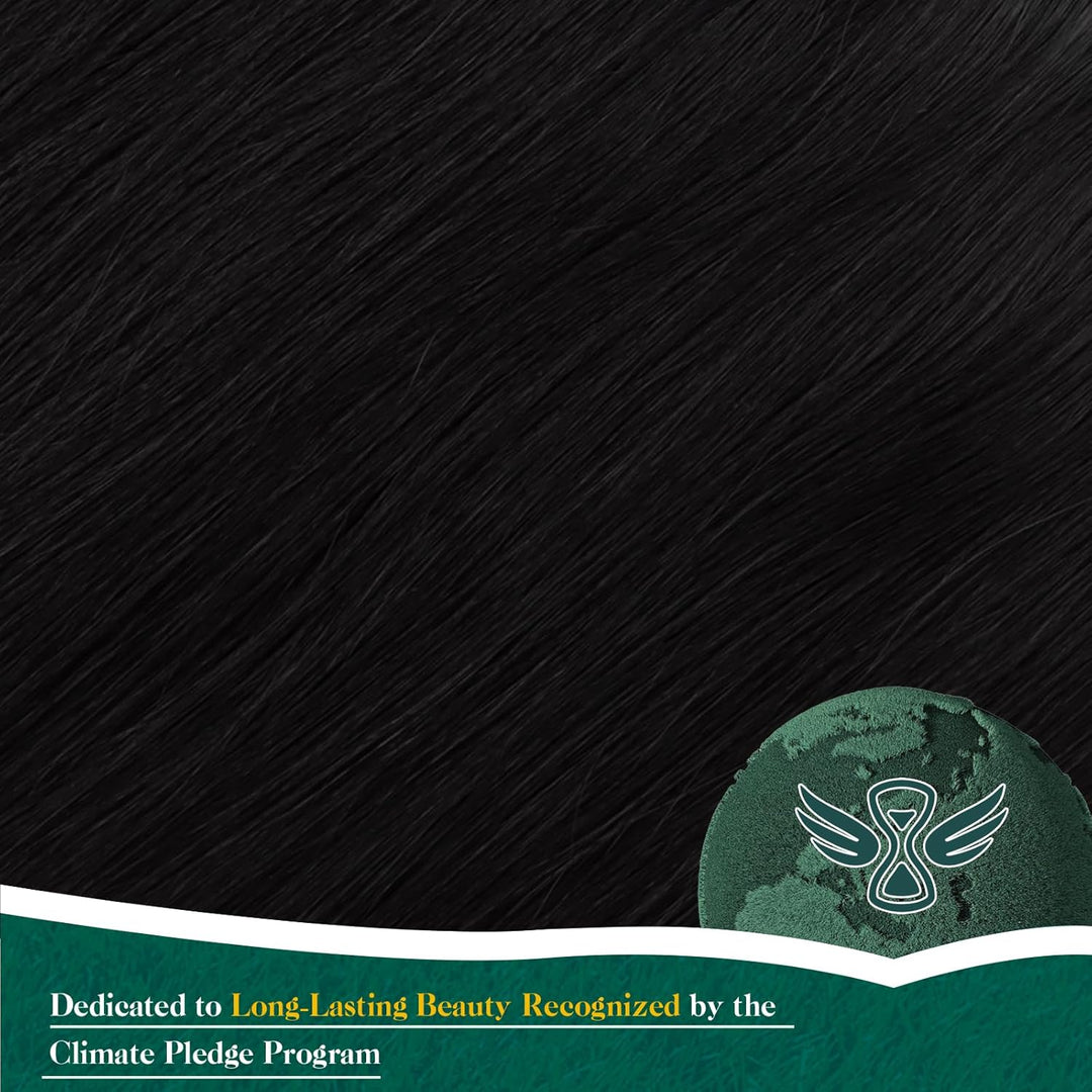 Easyouth Draht Extension Echthaar Schwarz Wire Extension Echthaar 16 Zoll 80g Haarteil mit Draht Ext