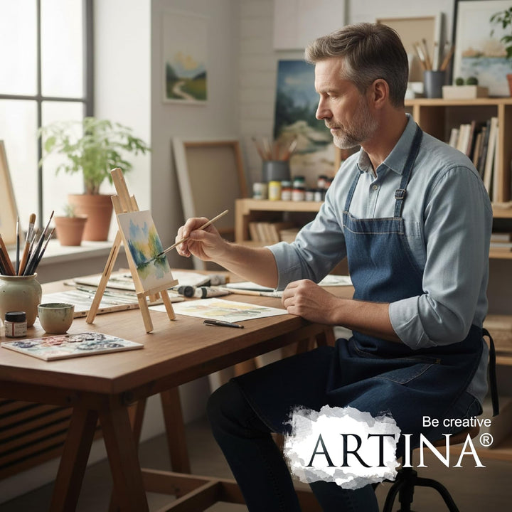 Artina Manchester 5er Set Tischstaffelei klein aus Holz 28cm Mini Präsentationsstaffelei Display-Sta