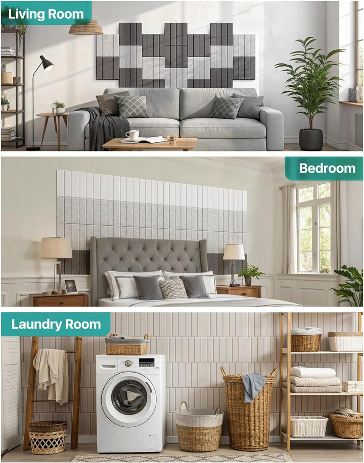 Soundsbay 18 Stück Akustikpaneele Selbstklebend, Akustikplatten aus Polyester zur Schalldämmung, 30×