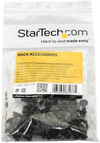 StarTech.com Server Rack Schrauben - 10-32 Schrauben - Netzwerk Rack Schrauben - 50 Pack Schwarze Be