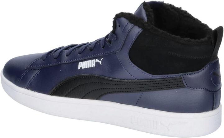PUMA Unisex Smash 3.0 Mid WTR Sneaker 38 EU Navy Black White Blue, 38 EU Navy Black White Blue