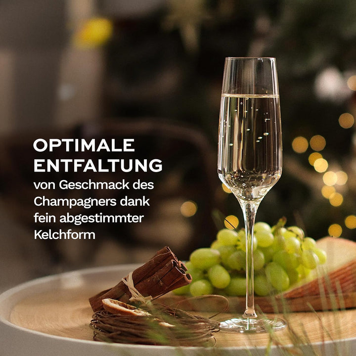 Stölzle Lausitz Sektgläser Experience 190 ml I Schaumweingläser 6er Set Kristallglas I Sektkelche sp
