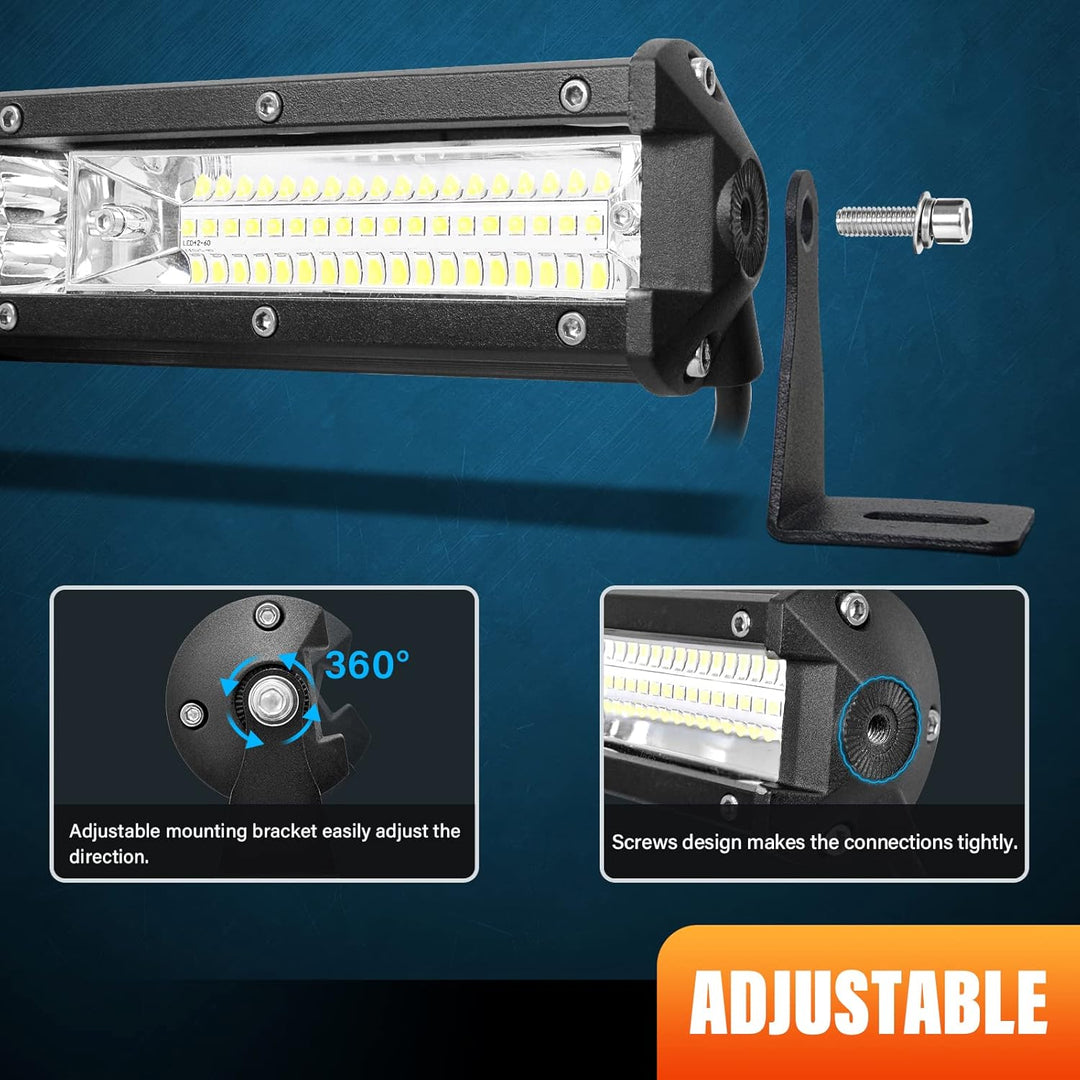 AUXTINGS LED Zusatzscheinwerfer Bar,50 cm 180W Lightbar 12600lm Schlank Einzelreihe LED Arbeitsschei